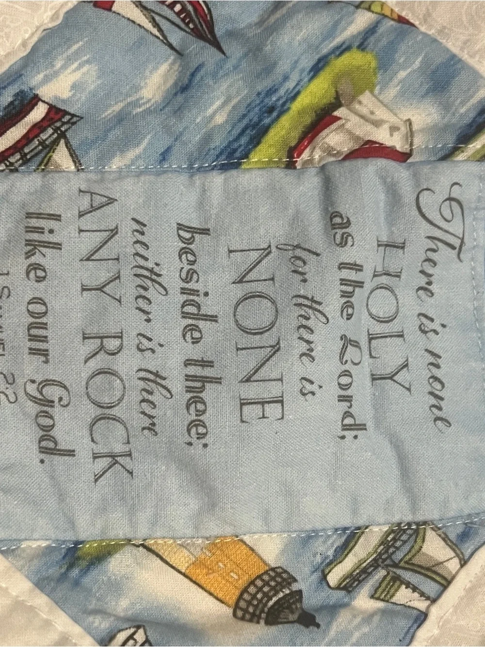 Nautical Lighthouse Patchwork Quilt - Blue & White